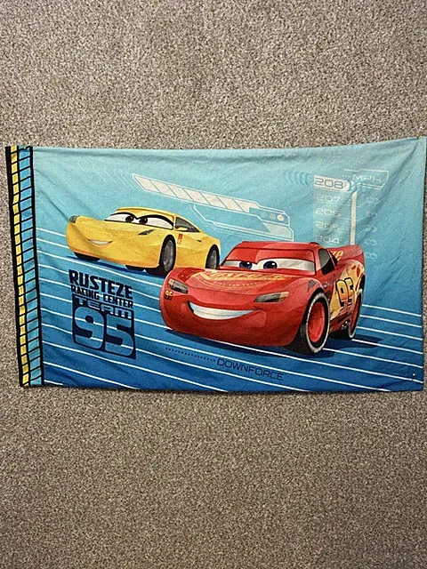 (2) Disney/Pixar Cars Movie Theme Lightning McQueen 2-sided Pillow Cases