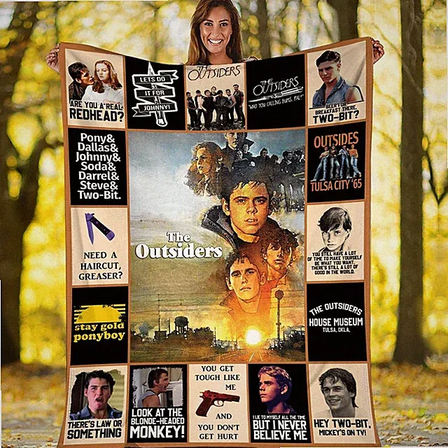 80s Teen Drama Flannel Blanket Retro Movie Style Cozy Throw