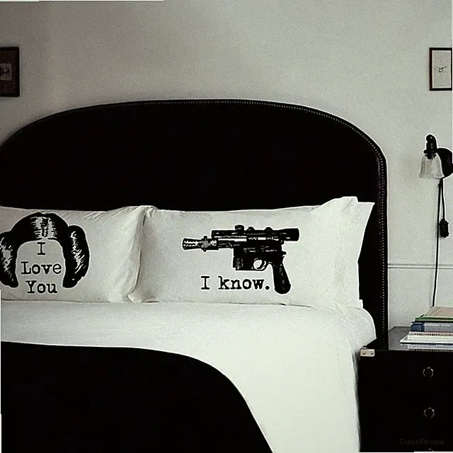Buns vs Guns Leia and Han Pillow Case Set TC 220 Cotton Pillow Covers wars star