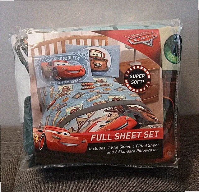 Disney Pixar Cars Full Sheet Set Super Soft Lightning McQueen Mater - NEW!