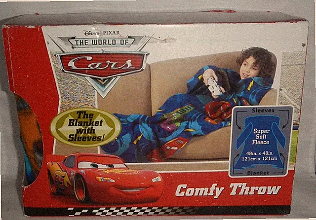 Disney Pixar World of Cars Movie YOUTH Comfy Throw Blanket with Sleeves Snuggie