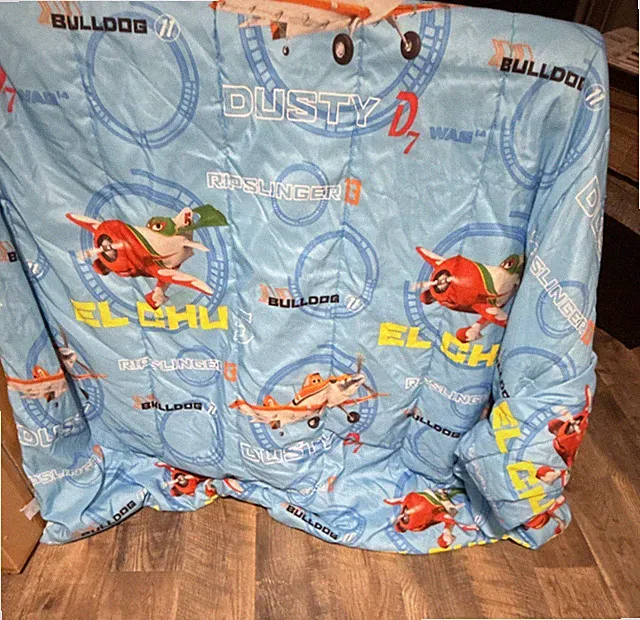 Disney Planes Twin Comforter Blue Dusty El Chupacabra Bulldog Ripslinger