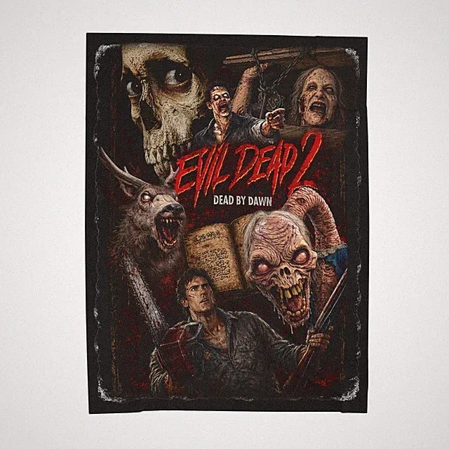 Evil Dead 2 collage Velveteen Plush Blanket | Horror Movie Artwork
