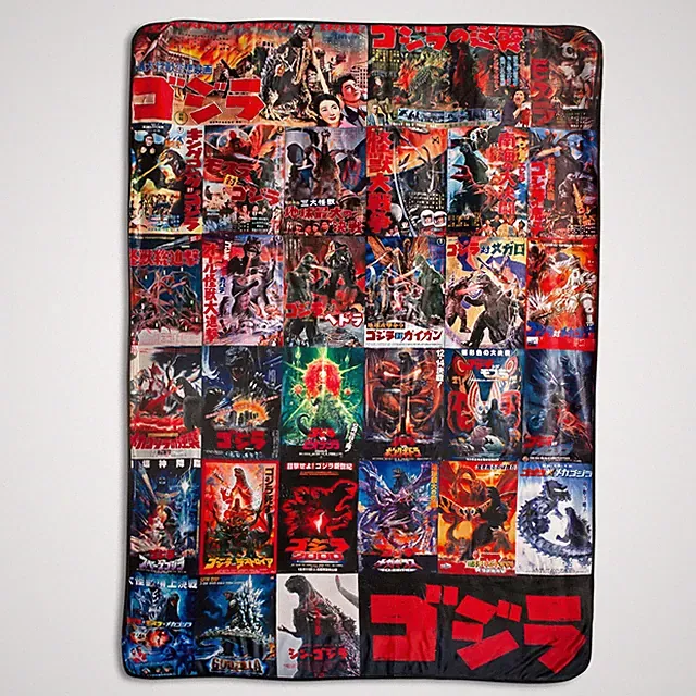 Godzilla Movie Poster Oversized Fleece Throw Blanket | 76 x 54 Inches
