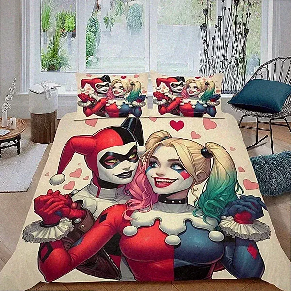 Harley Quinn Themed Full Bedding Duvet Cover Set , Movies Gift for Fans