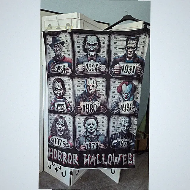 Horror Hallows Horror Movie Characters Fleece Throw Blanket Freddy Chucky