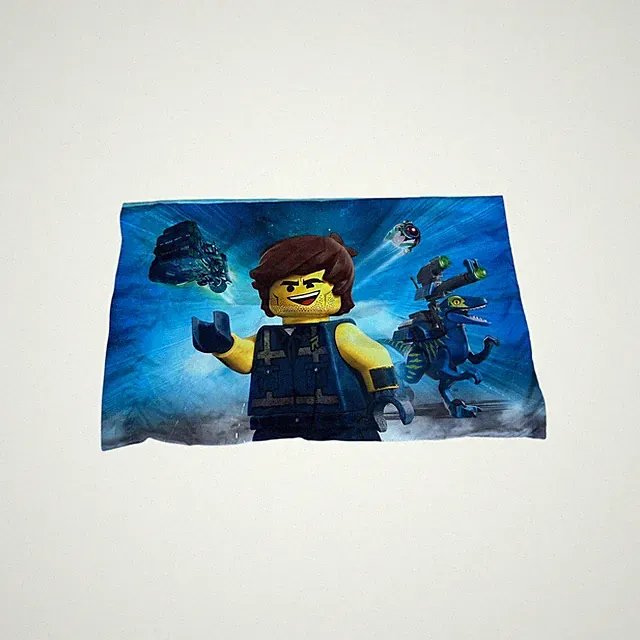 LEGO Movie 2 Rex Dangervest Blue Standard Pillowcase Lets Build Together Double