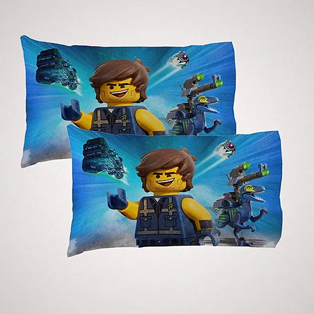 Lego movie Let's Build Together Reversible Pillowcase 20 x 30 Inch - 2 Piece