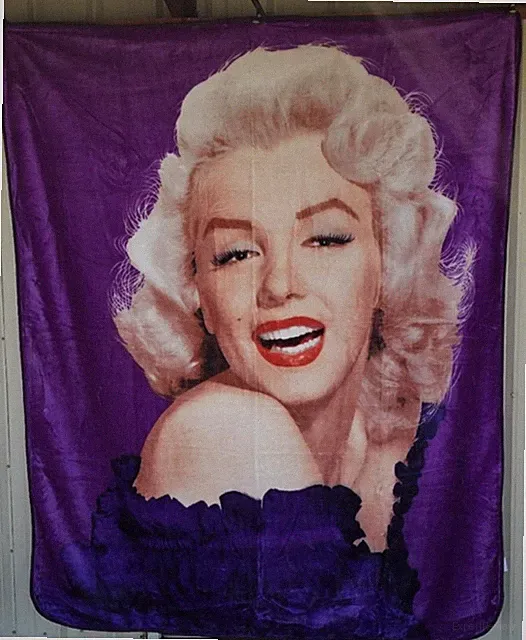 MARILYN MONROE MOVIE STAR ACTRESS MODEL QUEEN SIZE BLANKET BEDSPREAD
