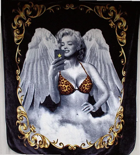 MARILYN MONROE SELFIE ANGEL BIKINI WINGS PHONE QUEEN SIZE BLANKET BEDSPREAD