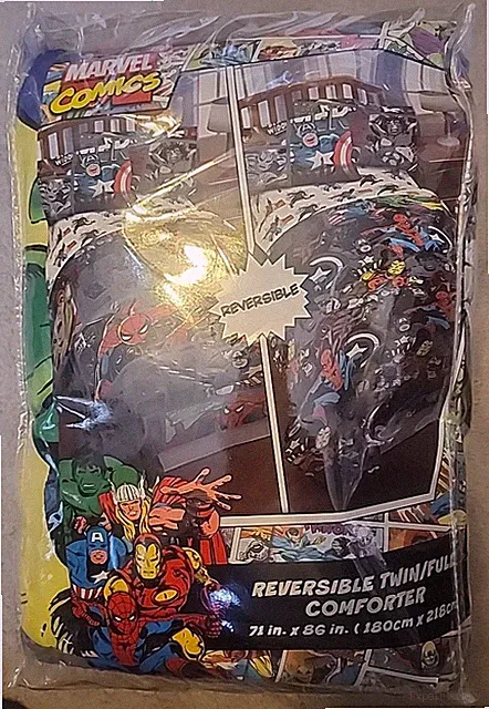 Marvel Comics Reversible Twin/Full Comforter 71” X 86” new in package