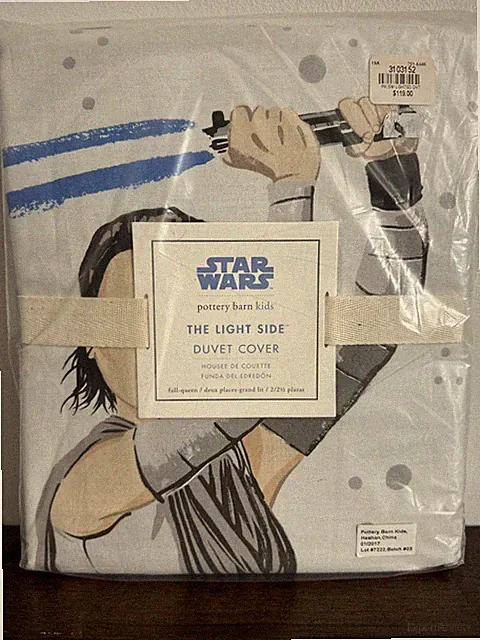 NEW Pottery Barn Kids Star Wars the LIGHT side FULL - Queen Duvet cover