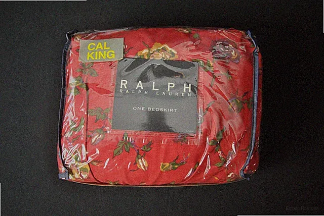 NWT VTG Ralph Lauren Home Bed Skirt Muse Red Western Dust Ruffle CAL King 3326K