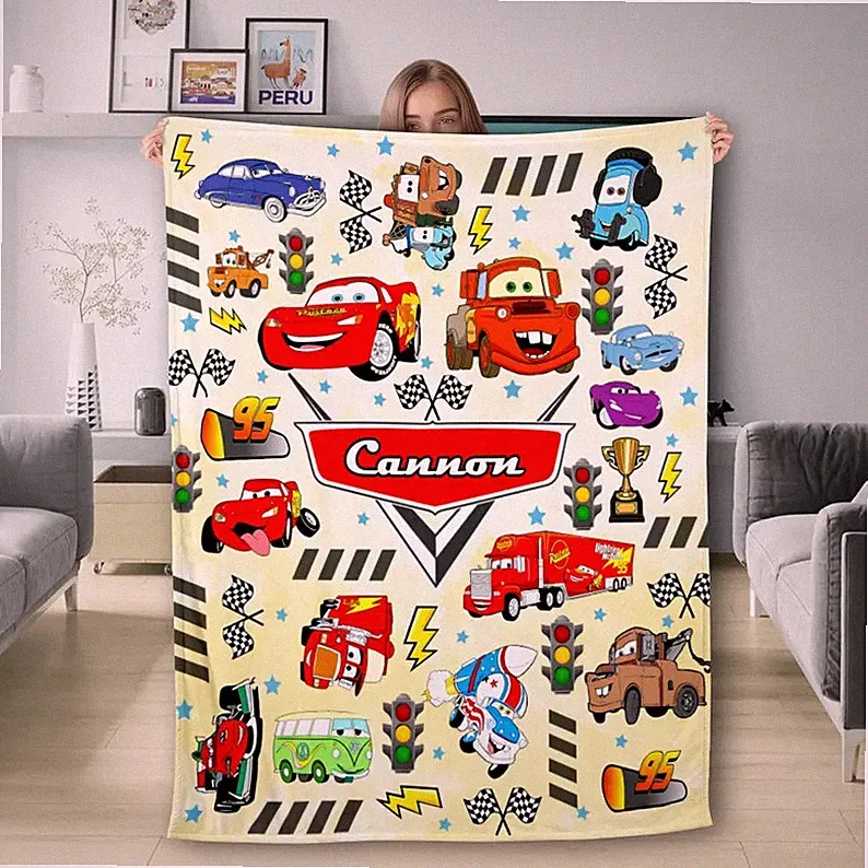 Personalized Disney Cars Movie Fleece Blanket Gift For Friends#4