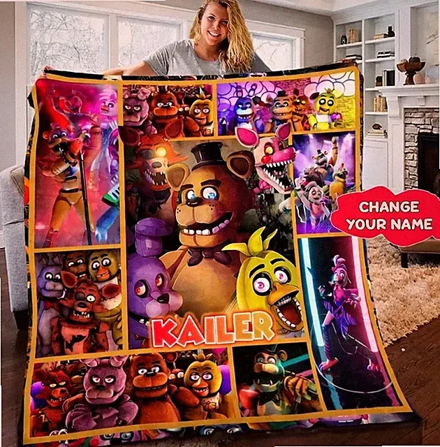 Personalized Five Nights At Freddy's Movie Characters Lovers Quilt Blanket