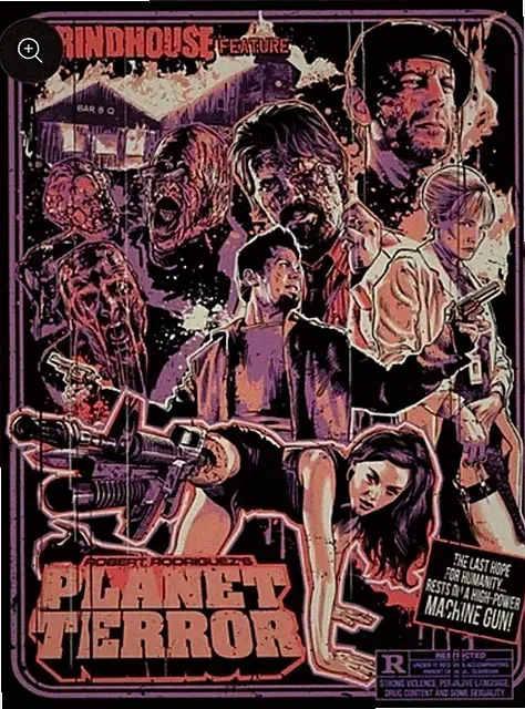 PLANET TERROR BLANKET HUGE! Robert Rodrigue Quentin Tarantino Horror Movie