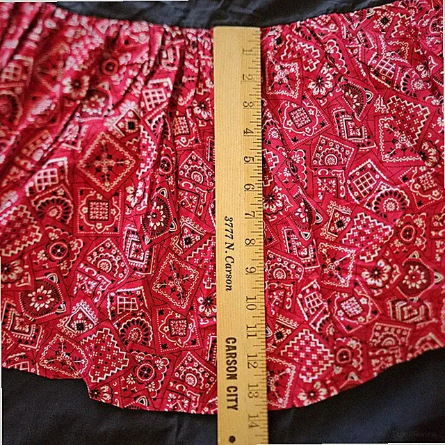Red Bandana Print Full or Double Size Bed Skirt 14" Gathered Custom Dust Ruffle