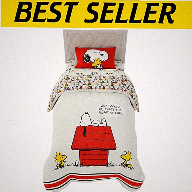Reversible Snoopy & Woodstock Bedding Ensemble#