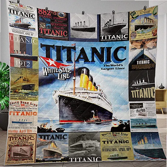 Titanic Quilt, White Star Line Quilt Blanket, Leonardo DiCaprio Gift Ideas