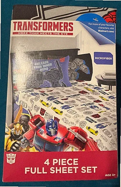 Transformers 4pc Full Sheet Set! 1 Fitted, 1 Flat Sheet & 2 Pillowcase