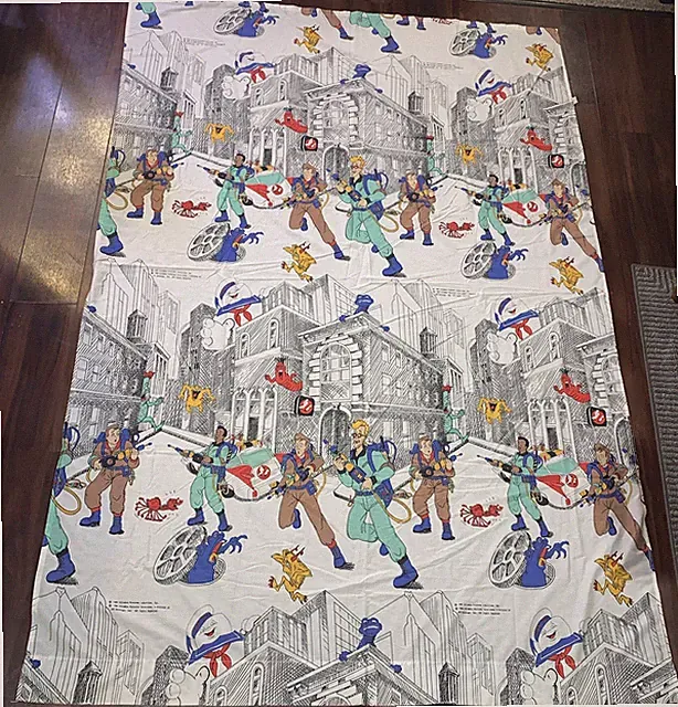 Vintage 1984 1986 Ghostbusters Bedspread Blanket 64” X 95” 80s Retro Bedding