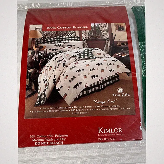 Vintage Coldwater Creek Bedding True Grit HOME COLLECTION BED SKIRT Green Plaid