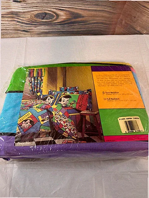 Vintage Wamsutta Pacific Home Disney Pinocchio Standard Twin Bedskirt
