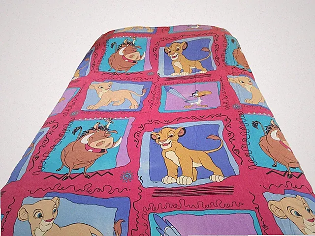 VTG 1990's Disney Lion King All Over Print Full Size Flat Bed Sheet Simba Panel