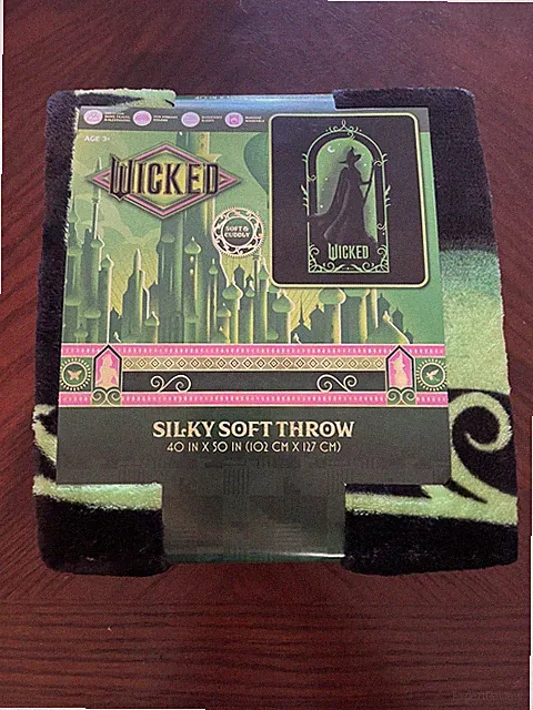 WICKED BLANKET Elphaba Silhouette Frame Throw 40" x 50" Silky SUPER SOFT NEW