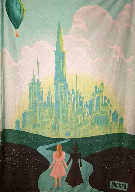 WICKED - MUSICAL - SUPER PLUSH THROW BLANKET 44" x 64" -‘ONE SHORT DAY’ (READ)